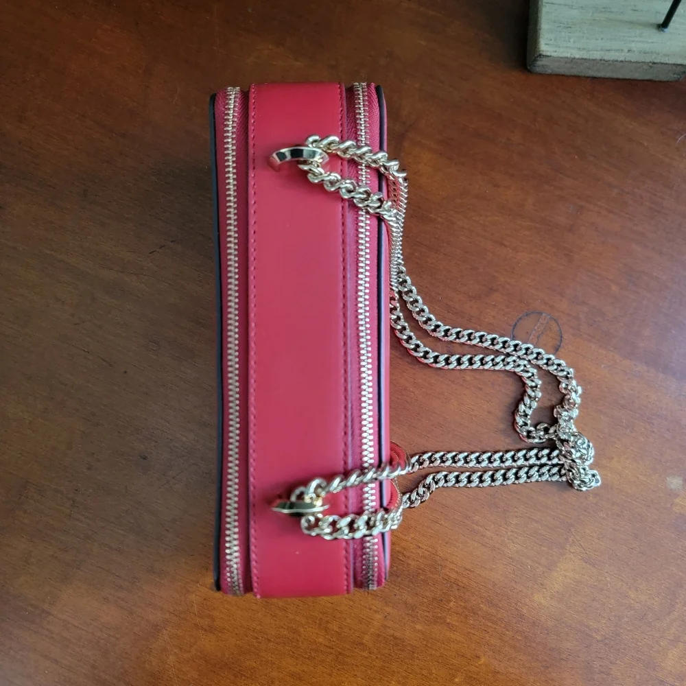 Kate Spade Izzy Red Italian Leather Chain Crossbody Bag